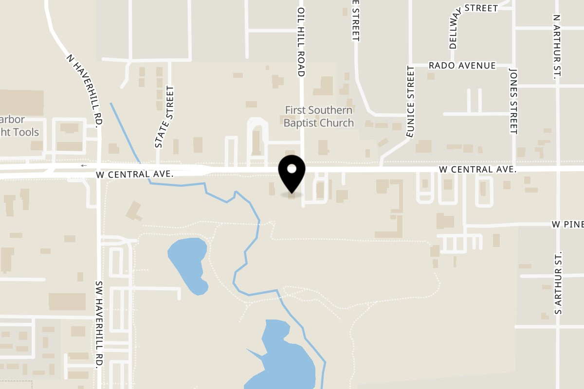 Map showing the location of The Coop Chicken Fingers El Dorado on 2003 W Central Ave in El Dorado